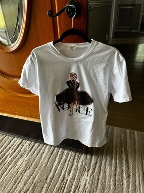 Adorable Graphic Tee with Vogue Illustration